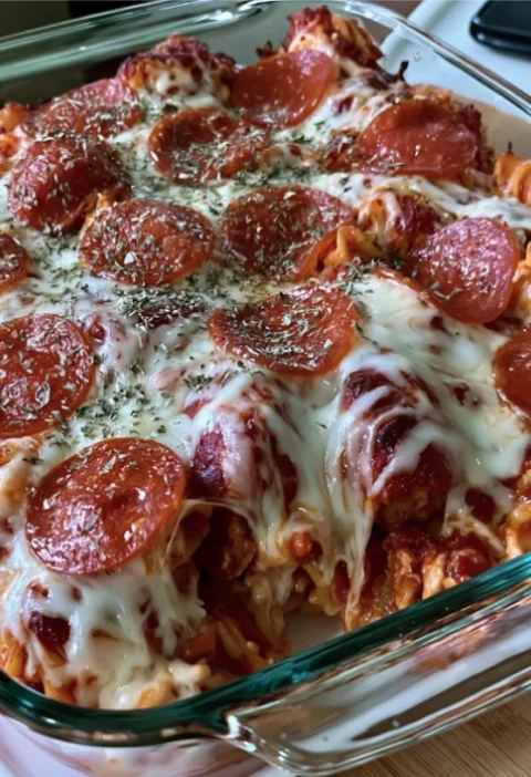 Pepperoni Cheesy Pasta Bake