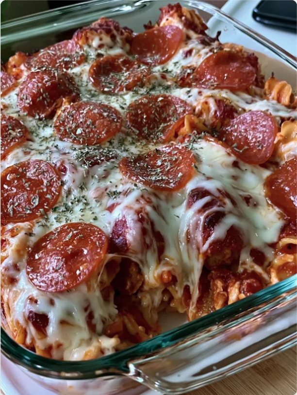 Pepperoni Cheesy Pasta Bake
