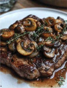 Easy RIBEYE STEAK WITH FRENCH ONIONS & MUSHROOMS