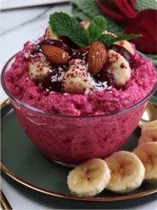 Beetroot Banana Oatmeal