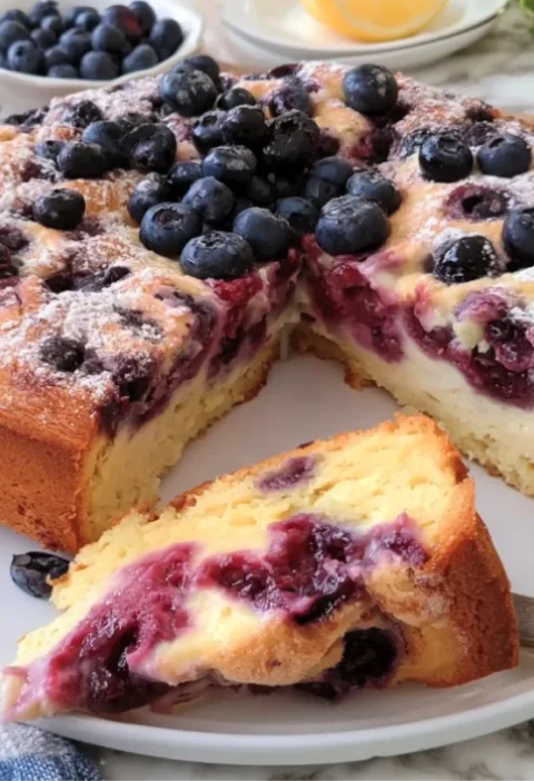 Blueberry Lemon Ricotta Cake