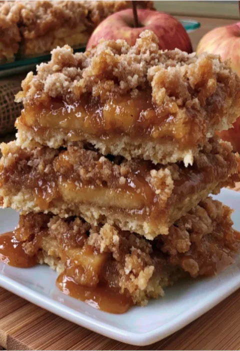 Caramel Apple Crumble Bars