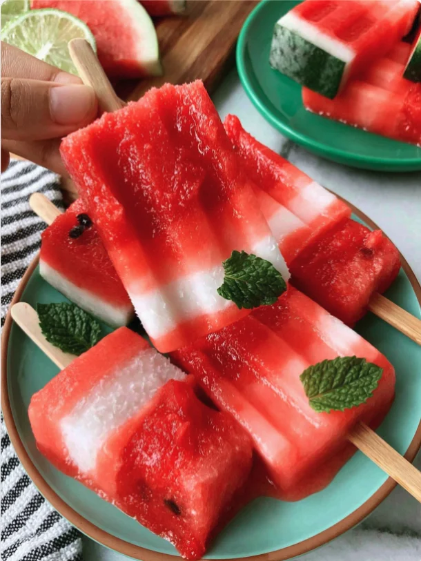 Coconut & Watermelon Popsicles
