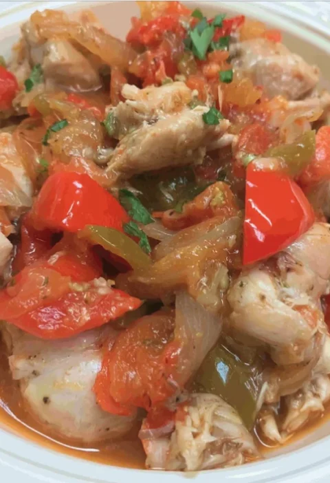 crockpot chicken with peppers and onions
