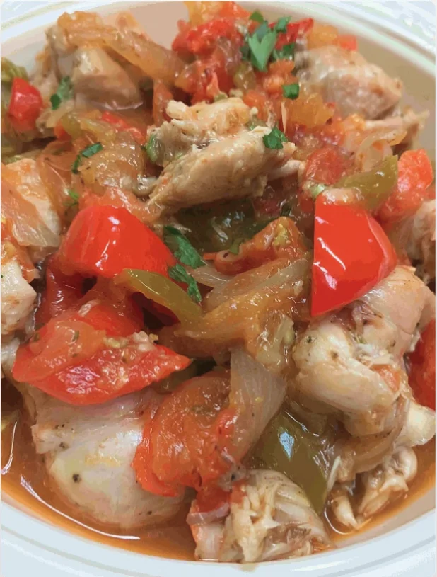crockpot chicken with peppers and onions