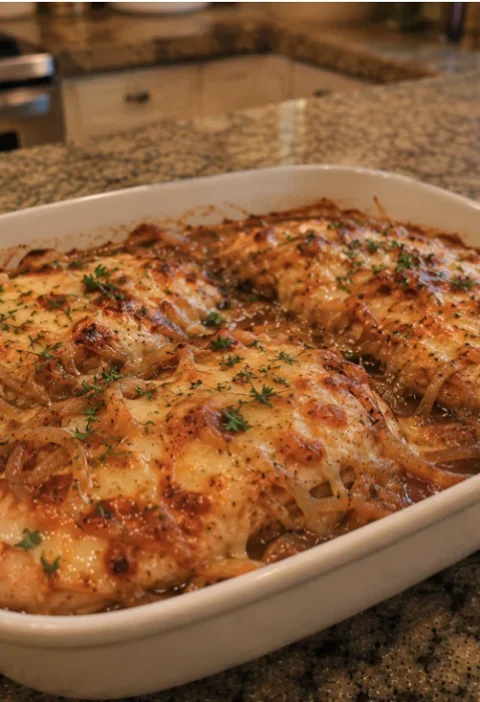 French Onion Chicken Bake