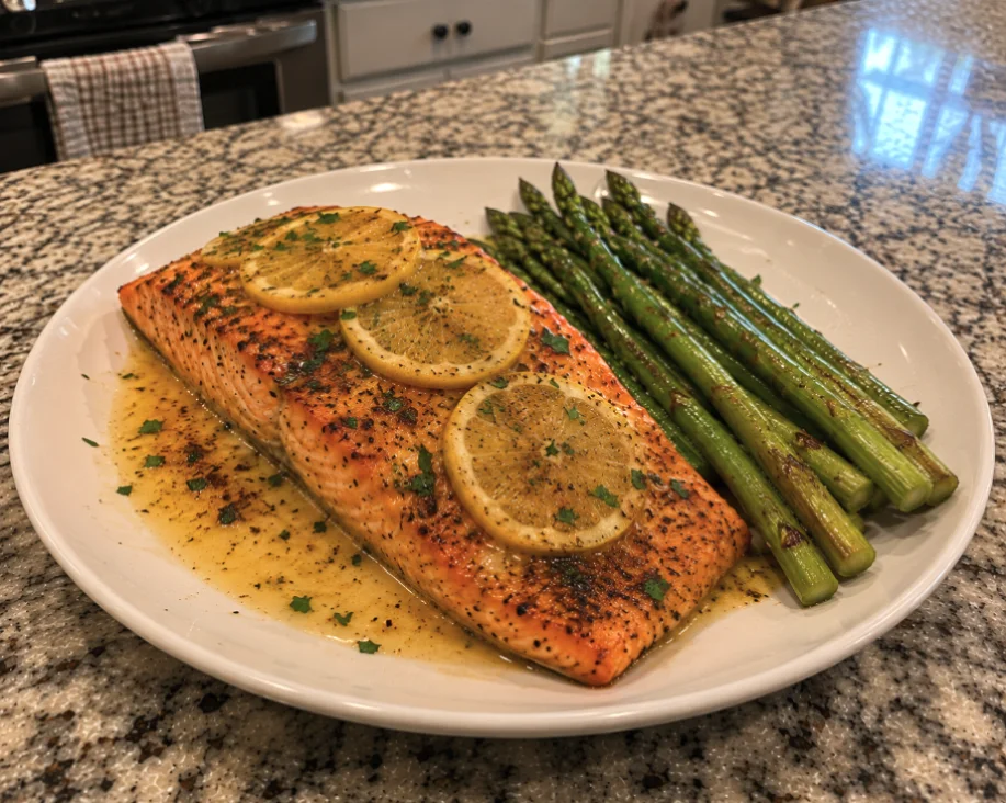 Lemon Butter Salmon with Asparagus