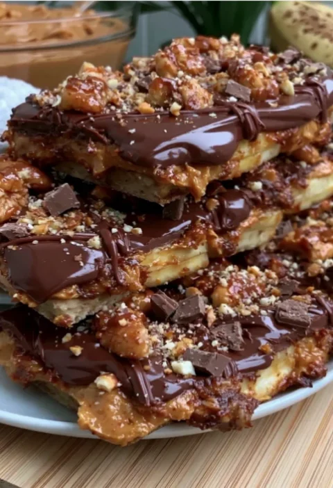 Peanut Butter Chocolate Banana Bark