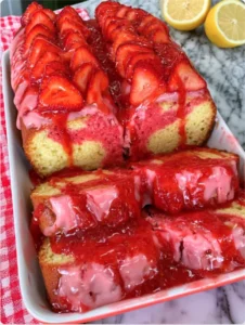 Strawberry Lemonade Marble Loaf Cake