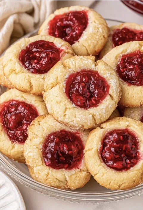 Raspberry Thumbprint Cookies