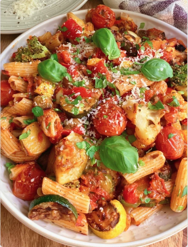 Roasted Vegetable Pasta with Parmesan