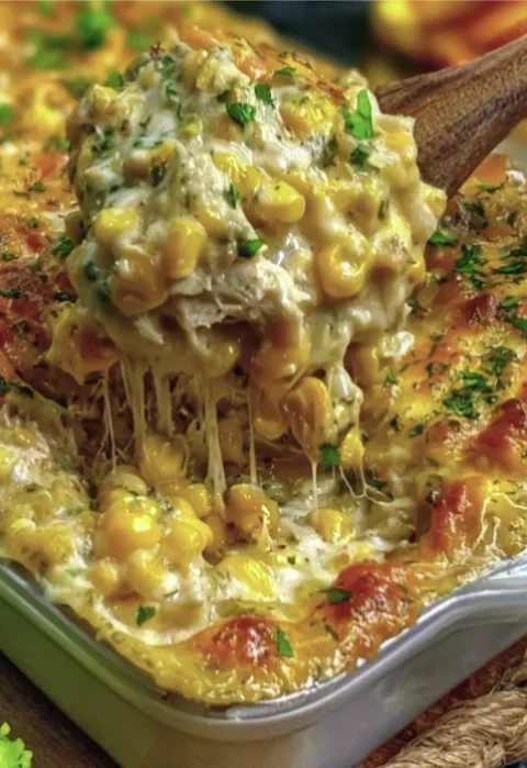 Cheesy & Zesty Street Corn Chicken Casserole