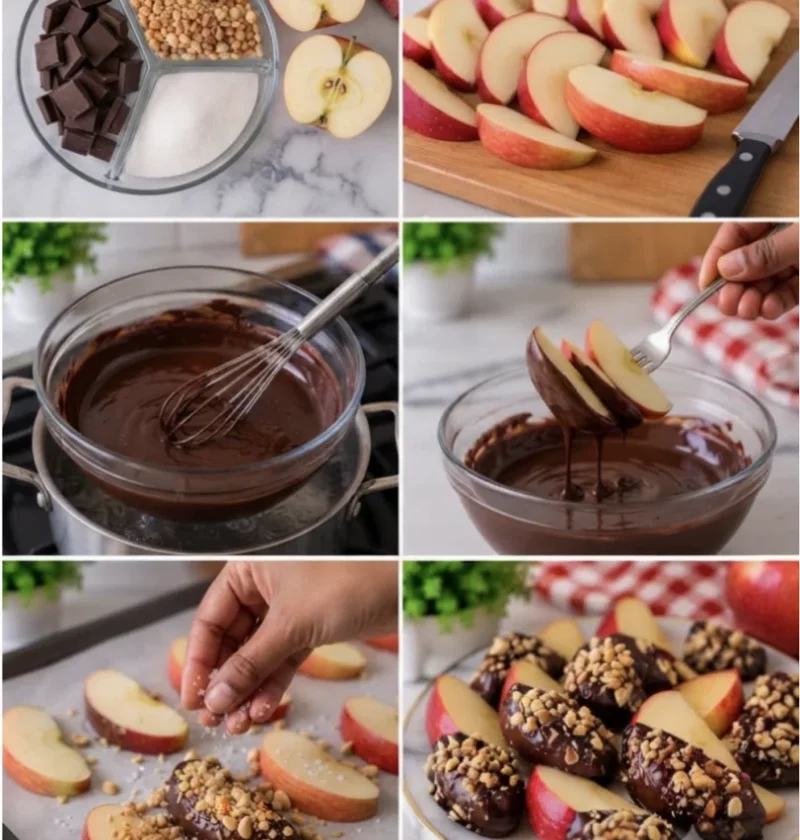 Chocolate Nut Apple Slices