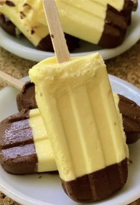 Creamy Chocolate-Bottom Popsicles