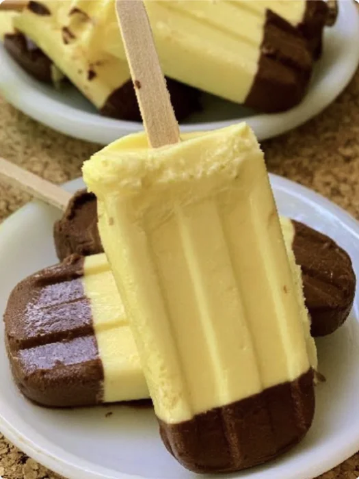 Creamy Chocolate-Bottom Popsicles